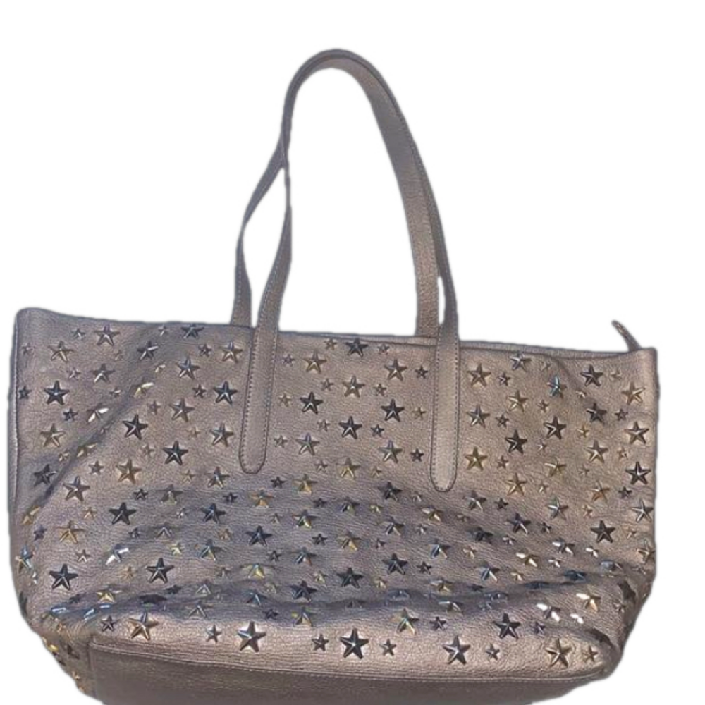 Jimmy Choo tote shoulder bag leather and stars in metal